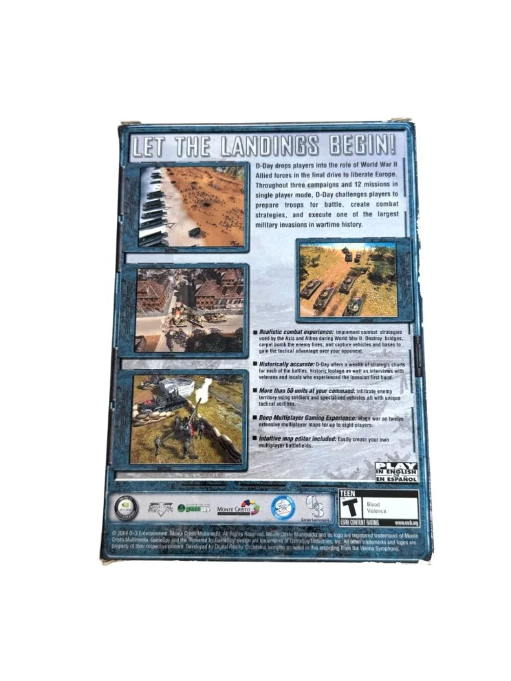 D-Day PC Game New Sealed WWII Strategy Monte Cristo 2004 English Spanish